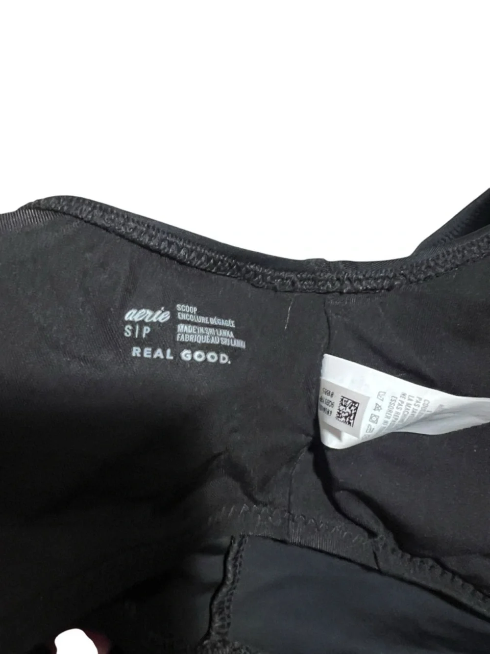 Aerie Womens Size Small Bikini Black Scoop Neck Lace Up High Waist Cheeky Bottom